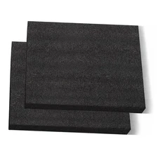 Black Customizable Polyethylene Foam Sheets, 2PACK 12 x 16 x 1INCH Thick 