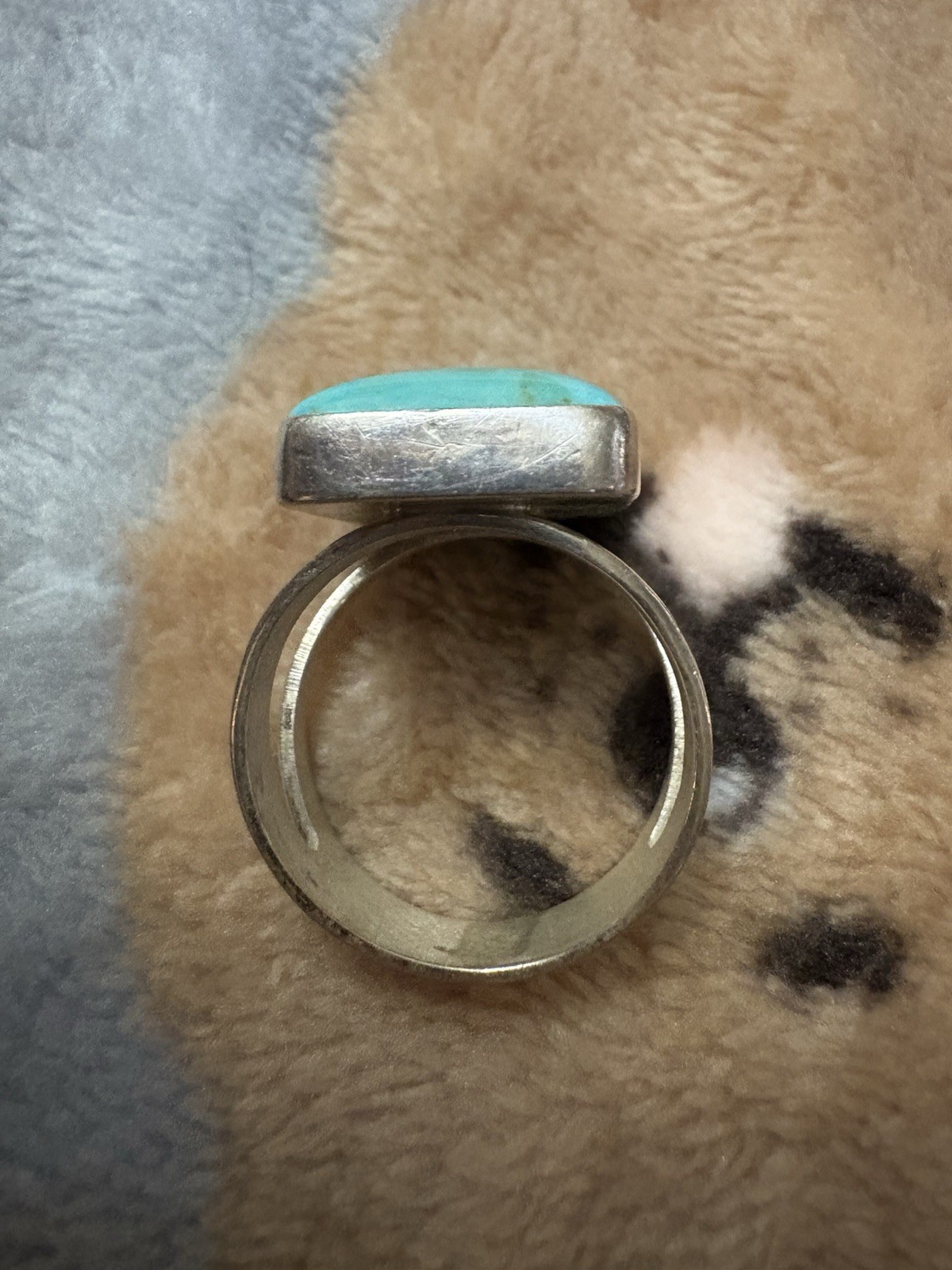 Rectangular-Shaped Turquoise Ring Silver (925) De… - image 9