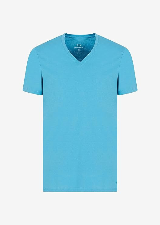 Мужская базовая футболка Armani Exchange Pima с V-образным вырезом Navagio Bay XS 5990₽