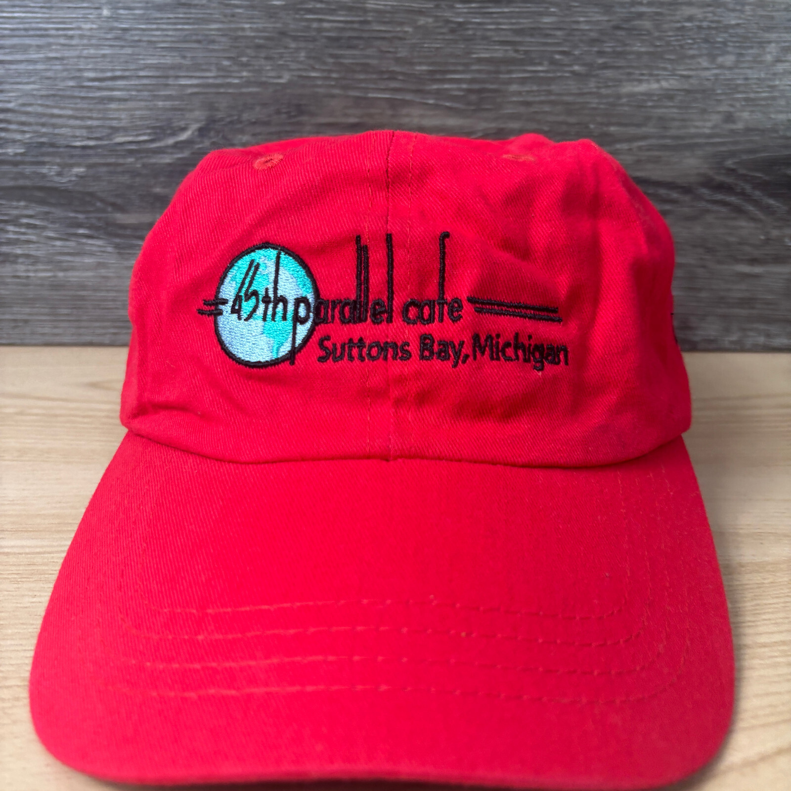 45th Parallel Cafe Hat Cap Strap Back Red Lightwe… - image 2