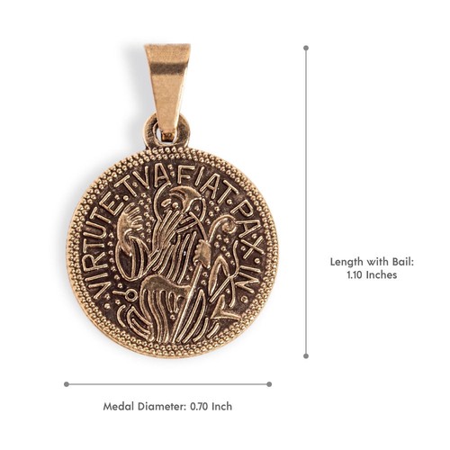 St Benedict Medal Pendant Charm, Protection Religious Christian Jewelry - Picture 5 of 11