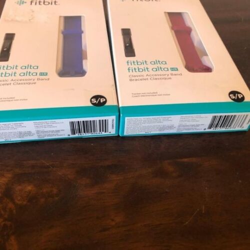 NEW 2 Genuine Fitbit Alta Alta HR Classic Band Pink & Blue Small S/P Accessory - Picture 2 of 4