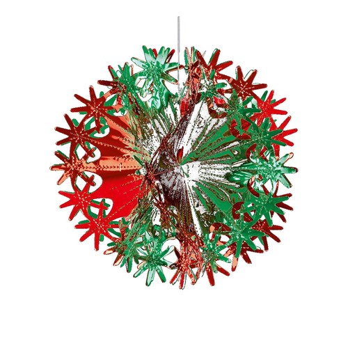 Christmas Foil Ceiling Decorations 2 Tone Green / Red - Choose Design - Picture 9 of 20