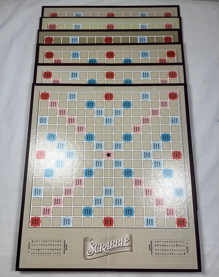 12 tableros de juego scrabble originales de colección 14" x 15 1/4” solo torneo de repuesto Foto 2 de 4