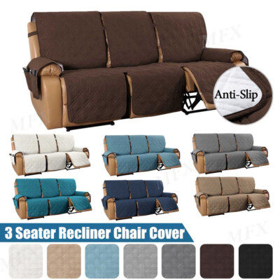 3 Seater Recliner Chair Cover Mat Non Slip Couch Cover Sofa Armchair Slipcover