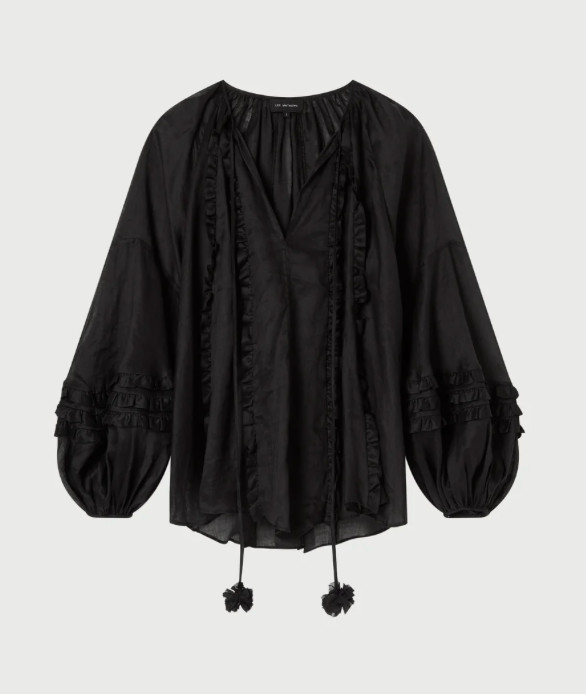 Lee Mathews  black Sofia blouse current season Size 1 But Would Fit Most $529 image 4
