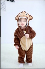 Polyester Baby Pajama-Cute Newborn baby jumpsuit Winter-Monkey Romper 6-12 month