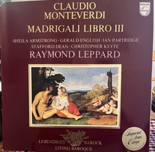 CLAUDIO MONTEVERDI Madrigali Libro III Philips LP 9502 008 Raymond Leppard - NM
