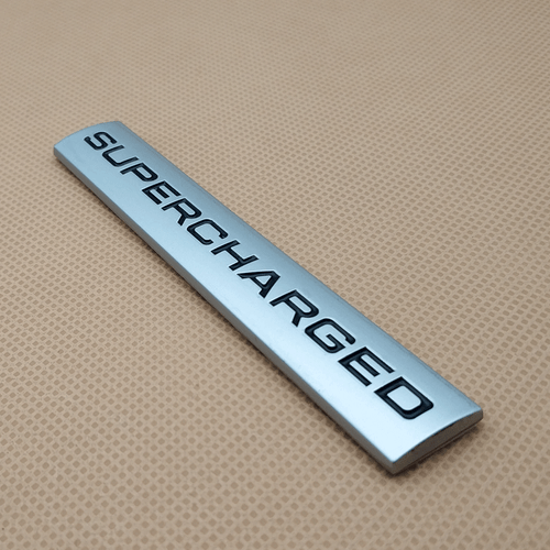Metal Silver Chrome SUPERCHARGED Badge Sport Car Door Trunk Emblem Sticker Decal - Bild 2 von 5