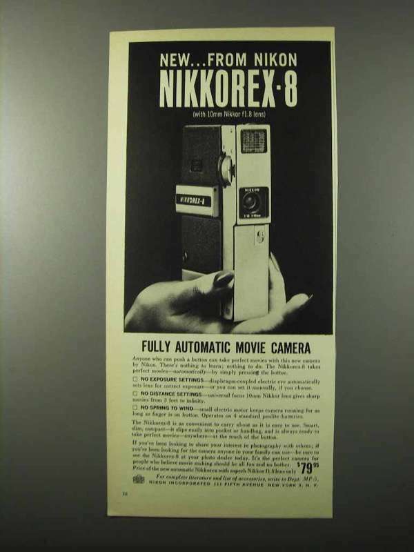 1961 Nikon Nikkorex-8 Movie Camera Advertisement! | eBay