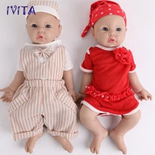 IVITA 17"Boy or Girl Baby Full Body Silicone Doll Real Reborn Baby Kids Gifts