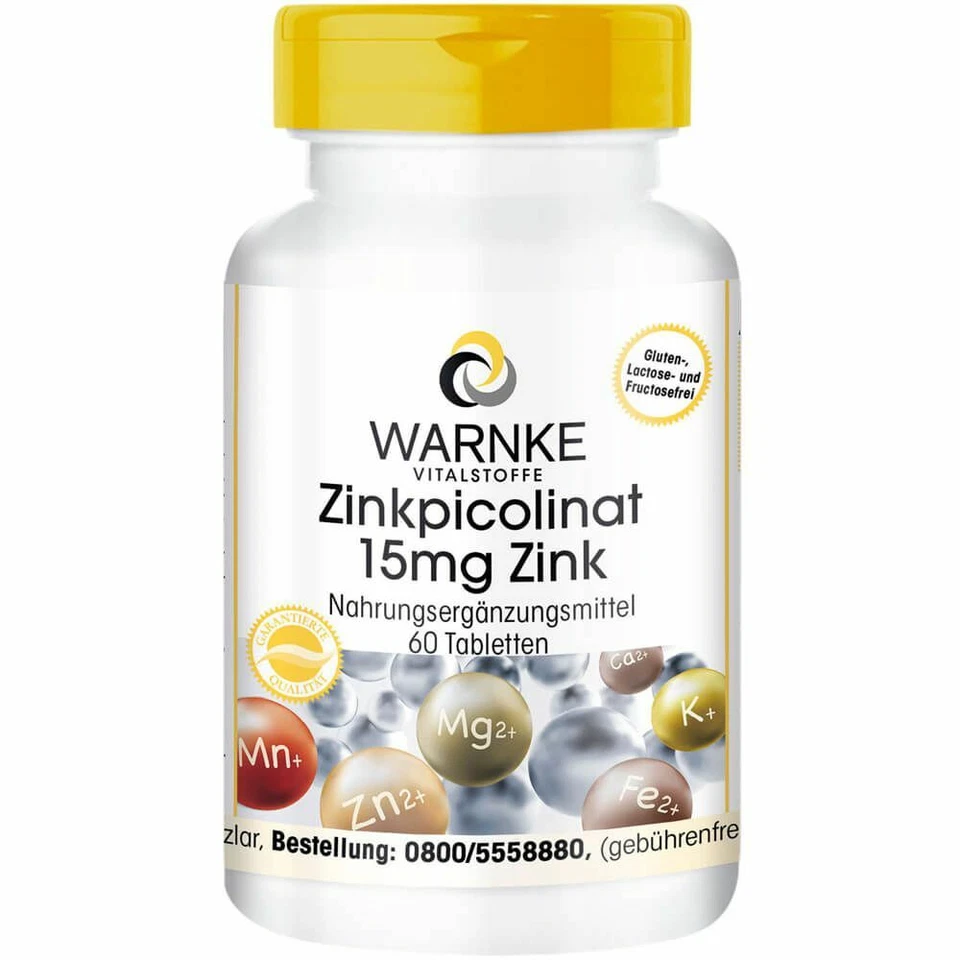 WARNKE VITALSTOFFE GMBH ZINKPICOLINAT 15 mg Zink Tabletten 60 St PZN12427873