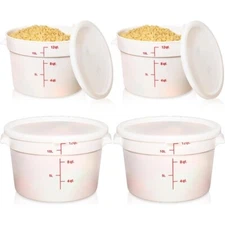 Hushee 4 Pcs Commercial Food Storage Containers PP Food Storage Containers