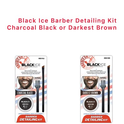 Black Ice Barber Detailing Kit Charcoal Black or Darkest Brown-Free Shipping