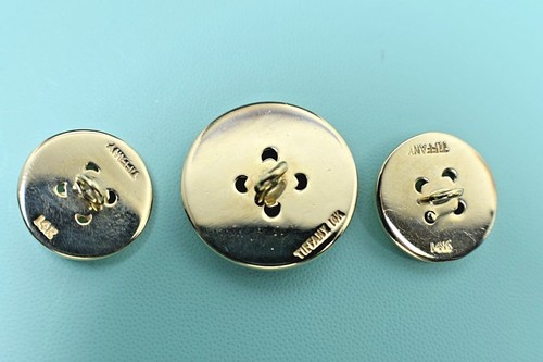 Tiffany & Co Solid 14K Gold Buttons 10g GAL Appraisal 2014 $5000++ T - Picture 7 of 7