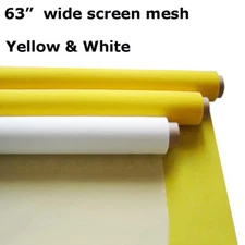 60" Width Silk Screen Printing Fabric White Yellow Screen mesh 1 Yard Free Ship