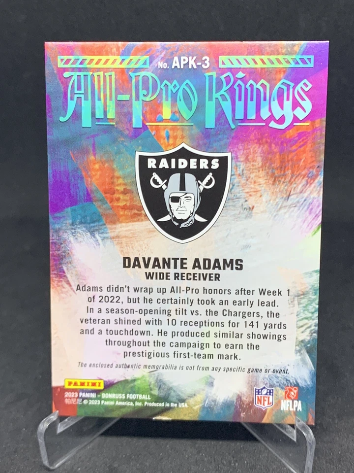 Davante Adams All Pro Kings Patch #D/399 SSP 2023 Donruss Football 92024 - Image 2 of 2