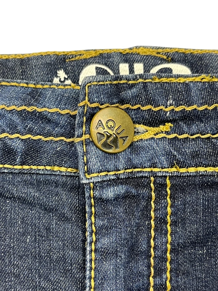 Pantalones Cortos AQUA DENIM MANGO Denim Envejecido Tiro Bajo Bolsillos Elastizados Descarados Talla 12 Foto 3 de 4