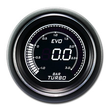 Evo 52mm 2-116 Digital Turbo Boost Gauge -1 3 Bar White Green Lcd