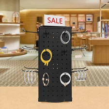 4 Sided Perforated Board Display Stand Round-bottom 360° Rotating Angle Stand
