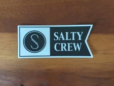Salty Crew Black White Flag Surf Fish 4" Sticker 3b
