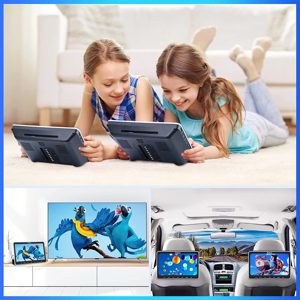 10.1" Auto DVD Player TV Kopfstütze Monitor 1080P HD Bildschirm HDMI Für Kinder - Bild 4 von 4