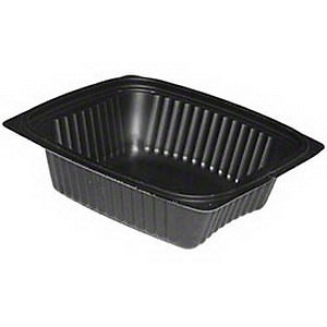 Pactiv Clearview Micromax PP Rectangle Food Container Black 12 oz. | 250/Case