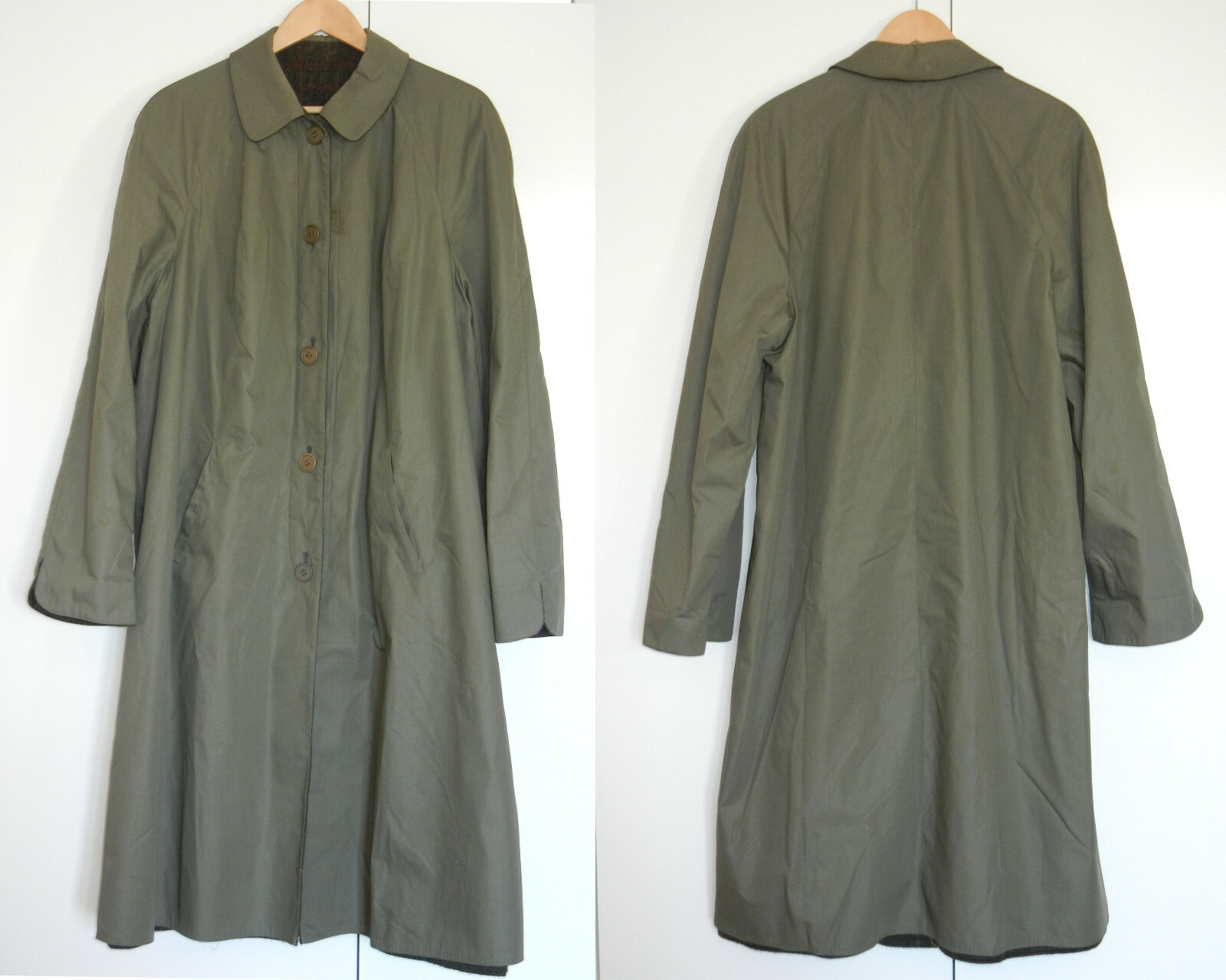 ALTRA Cappotto impermeabile DOUBLE FACE donna taglia 52 54 verde grigio