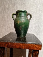 ANCIENT STYLE COPPER GLAZED POTTERY VASE/ VESSEL!  ROMAN? GREEK?