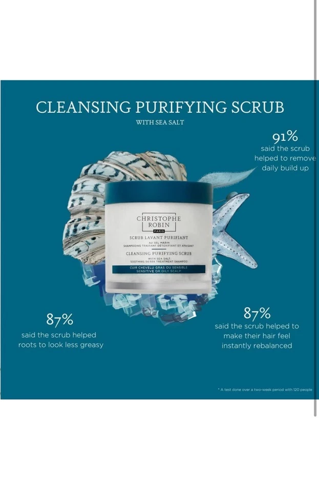 Christophe Robin Cleansing Purifying Scrub with Sea Salt 2.5oz/75ml New - Image 4 of 4