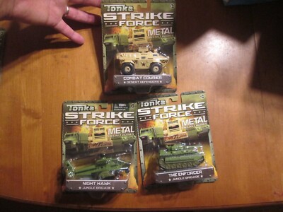 TONKA STRIKE FORCE METAL NIGHT HAWK THE ENFORCER COMBAT COURIER LOT 3 MILITARY