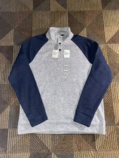 Sonoma Supersoft Sweater Fleece Mens Size XL Pullover Gray/Blue NEW 