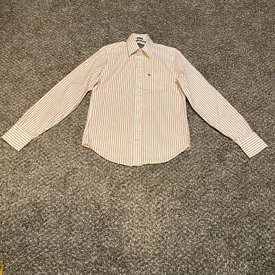 Abercrombie & Fitch Muscle Shirt Men Sz S Peach Striped Made In Hong Kong