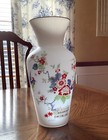 1975 Tall Norleans White Glass VASE -  Japanese Designs  14" Tall Handmade Italy — photo 8