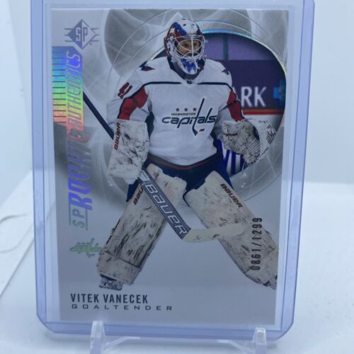 Vitek Vanecek ~ 2020-21 Upper Deck SP ~ Rookie Authentics Silver Spectrum /1299