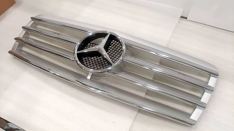 1996 97 98 for Mercedes E300 E320 E420 E430 E500 W210 Grille Silver Pre-Facelift - Image 4 of 4