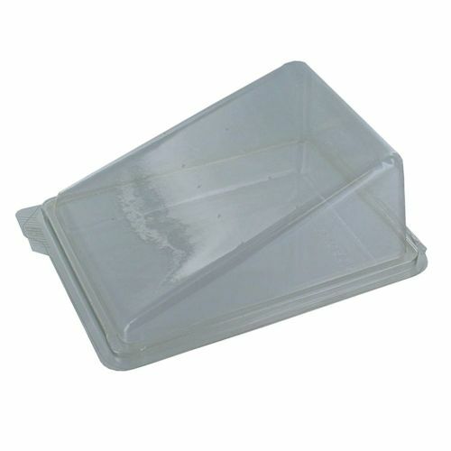 50 x Clear Cake Slice Box Container, Hinged Wedge Deli Takeaway Great Display