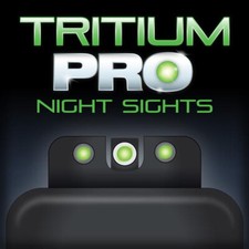 TRUGLO TG231H1W Tritium Night Sights Square Green White Outline front U-Notch