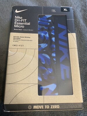 NIKE Dri Fit Essential Micro Polyester Boxer Briefs Blue Mens Size XL NWT