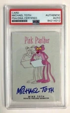 1969-78 Michael Toth Pink Panther Depatie Freleng Animator Signed Card (PSA/DNA)