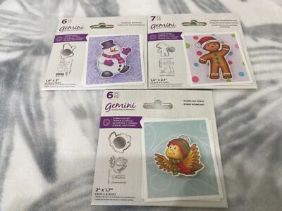 CRAFTER'S COMPANION LOT OF 3 Gemini Christmas Wobbler die and stamp set Wobbling New 766255