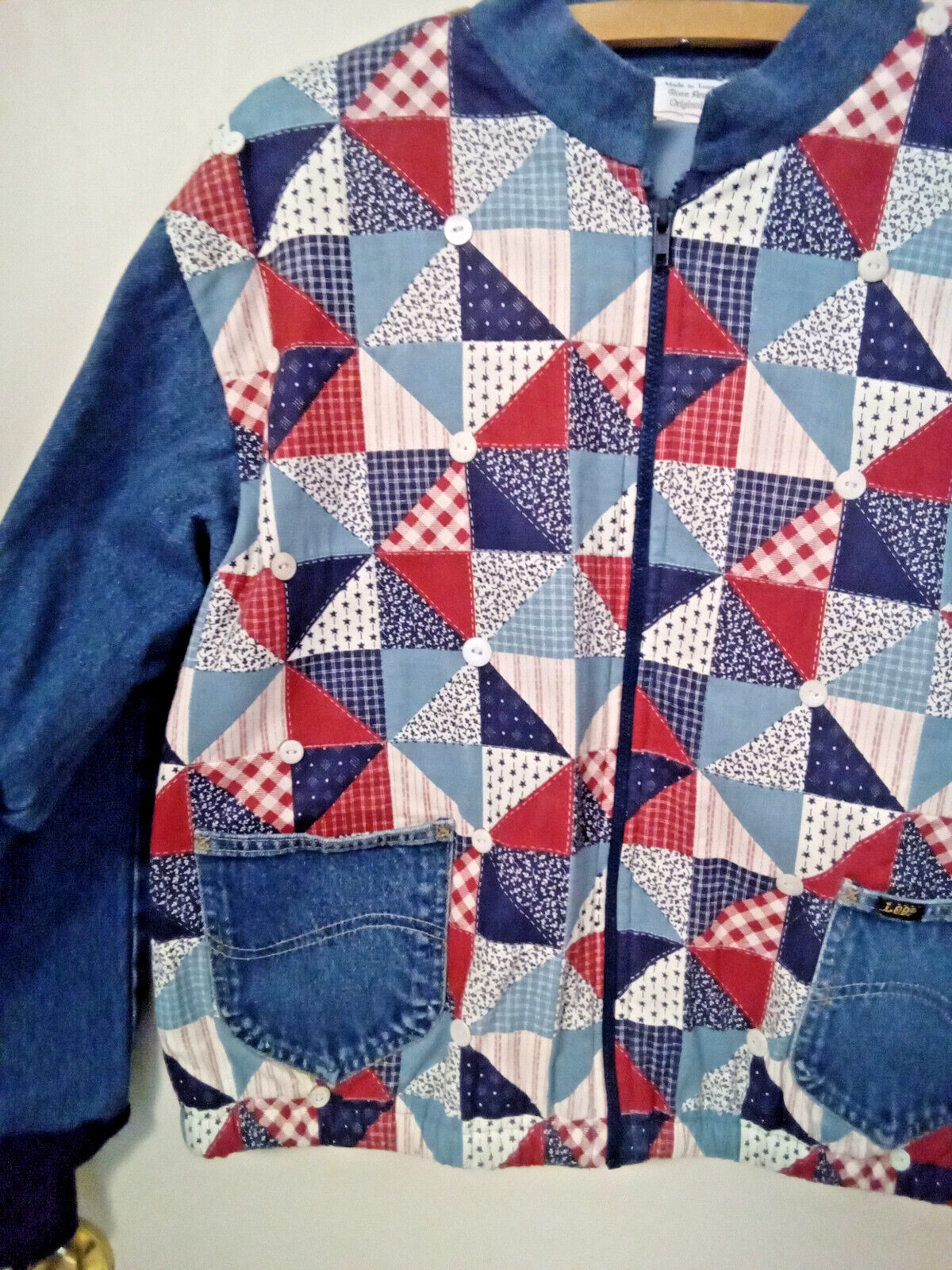 Vintage Jacket Womens Medium Patchwork Denim  Boh… - image 2
