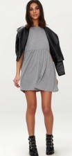 Pretty Little Thing Grey Marl Jersey Oversized Smock Dress Size 10 BNWT (R)