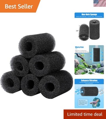 Aquarium Filter Sponge - 6-Pack Pre-Filter for Baby Fish Safety & Cleaner Tanks