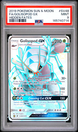 Pokemon Hidden Fates Shiny Vault Golisopod GX #SV48 PSA 9