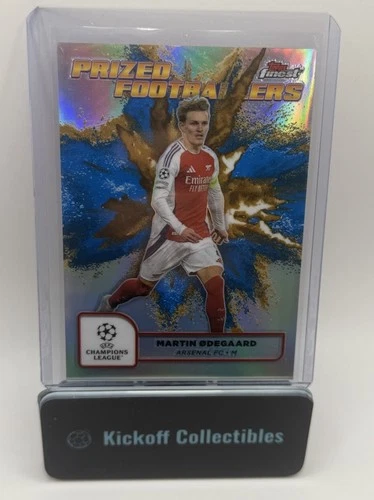 Martin Odegaard 2024-25 Topps Finest UEFA Prized Footballers Fusion Blue Gold SP