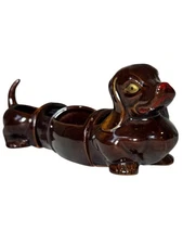 Vintage Snack Hound Dachshund 4pc Sectional Snack Tray Lipper & Mann Japan MCM