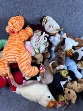 Lot of 30 TY Beanie Babies Plush Stuffed Animals Mixed Characters
