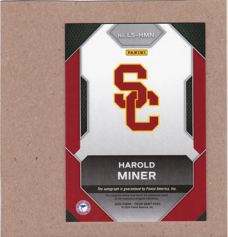 2024 Panini Prizm Draft Picks - Legacy Signatures Harold Miner #LS-HMN..USC - Image 2 of 2