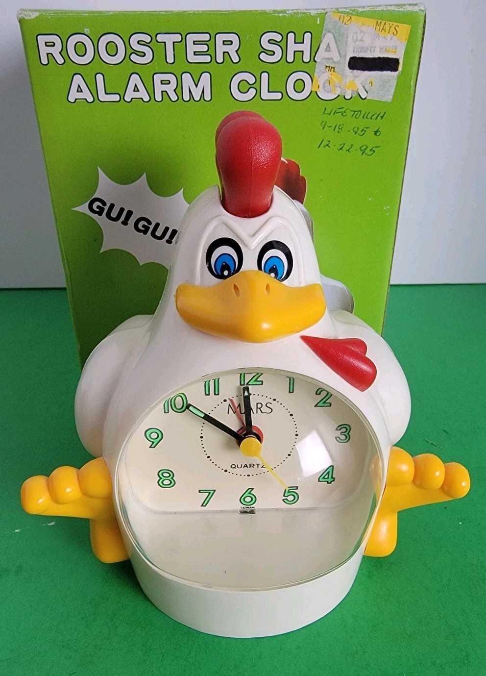Vintage 1995 Chicken Quartz Alarm Clock Clucking Sound And Good Morning - Clean